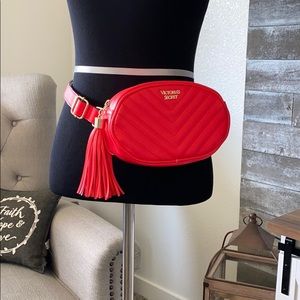 Bright red fanny pack